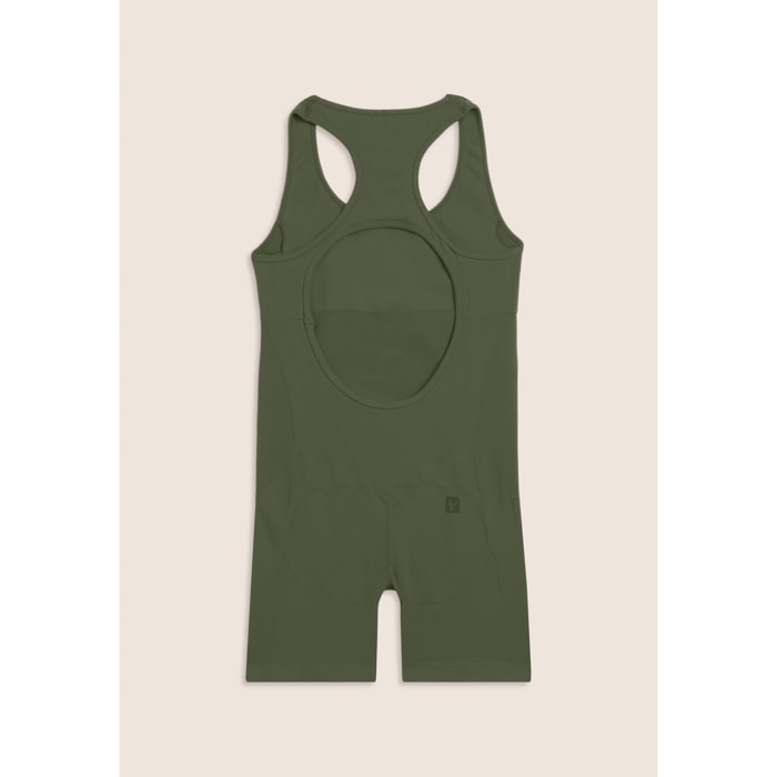Tuta Jumpsuit Seamless Short con cut-out sulla schiena