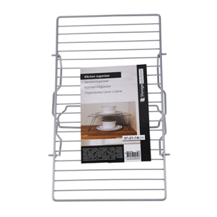 organizador de cocina en recubrimiento de polvo gris 37x22,5x13,5cm