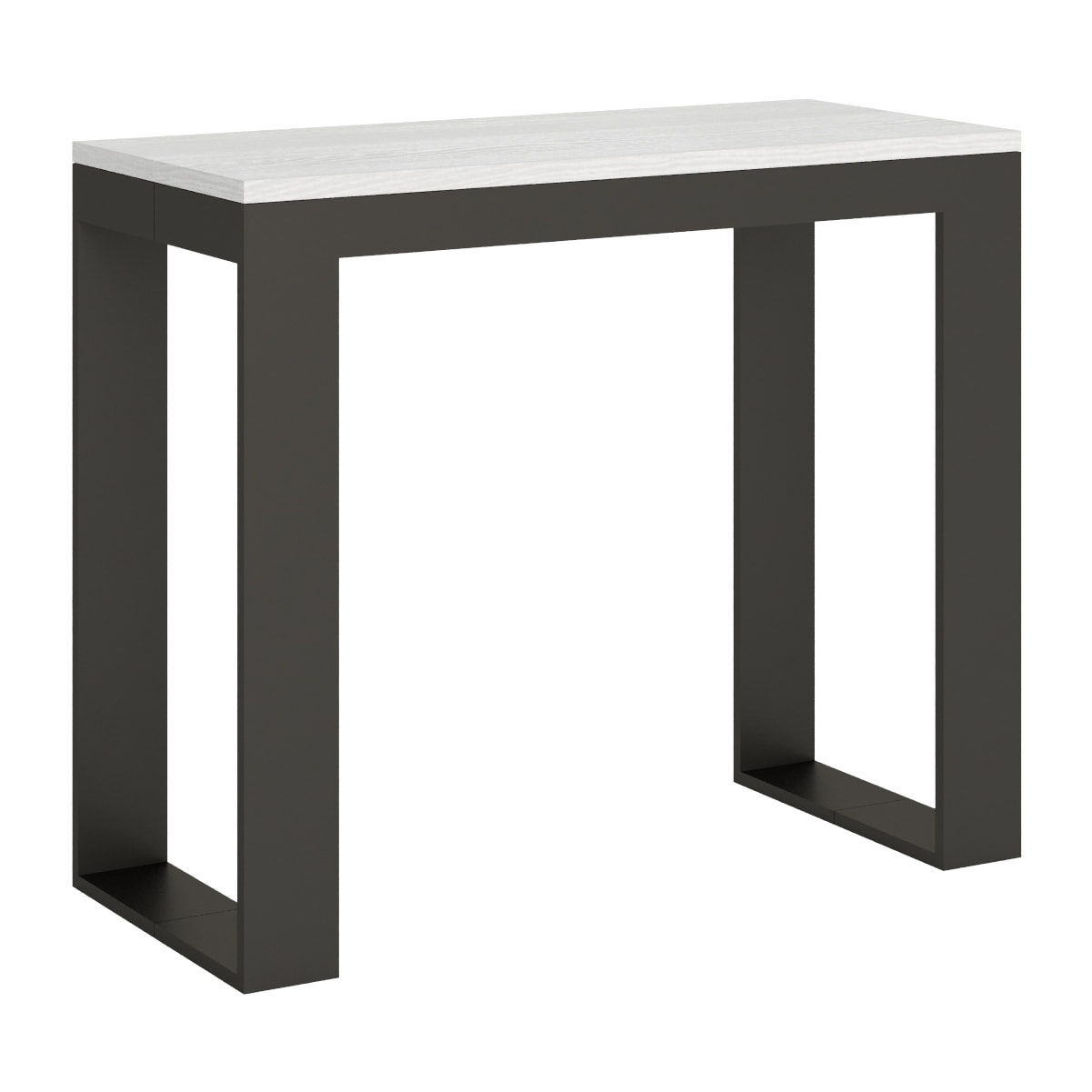 Console extensible 90x40/300 cm Tecno Evolution Frêne Blanc cadre Anthracite