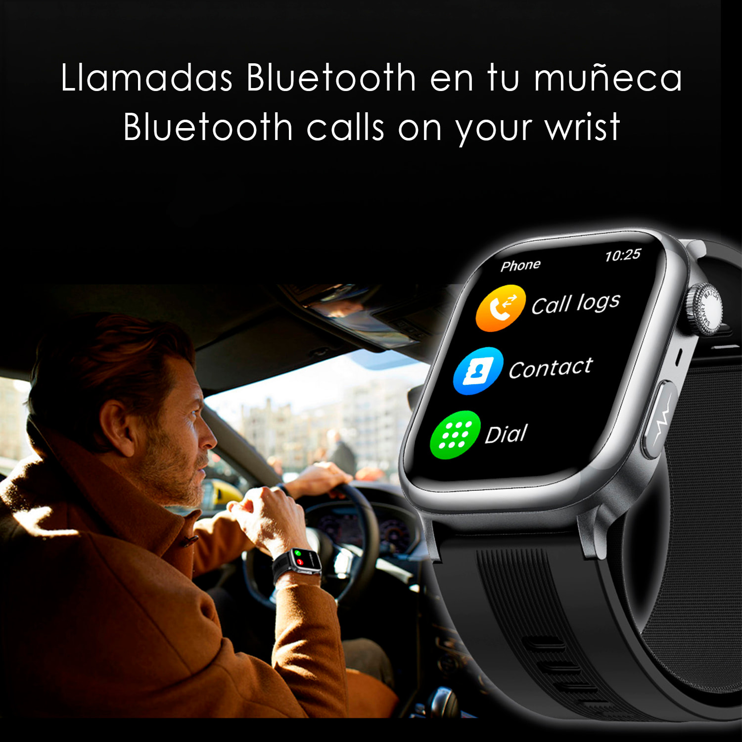 Smartwatch TK66. Llamadas Bluetooth con funciones avanzadas de salud: temperatura corporal, ECG, micro examen físico y presión arterial mediante bomba de inflado y bolsa de aire.
