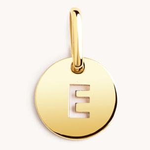 Mini Medallion Letter Plata Baño Oro