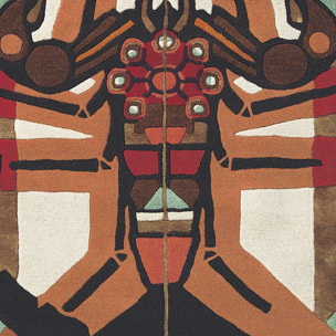 Tapis salon et chambre fait à la main en laine motif fresque LUNICIA