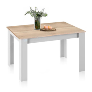 Mesa de comedor extensible Danna Blanco Artik (Blanco Mate) - Roble Canadian