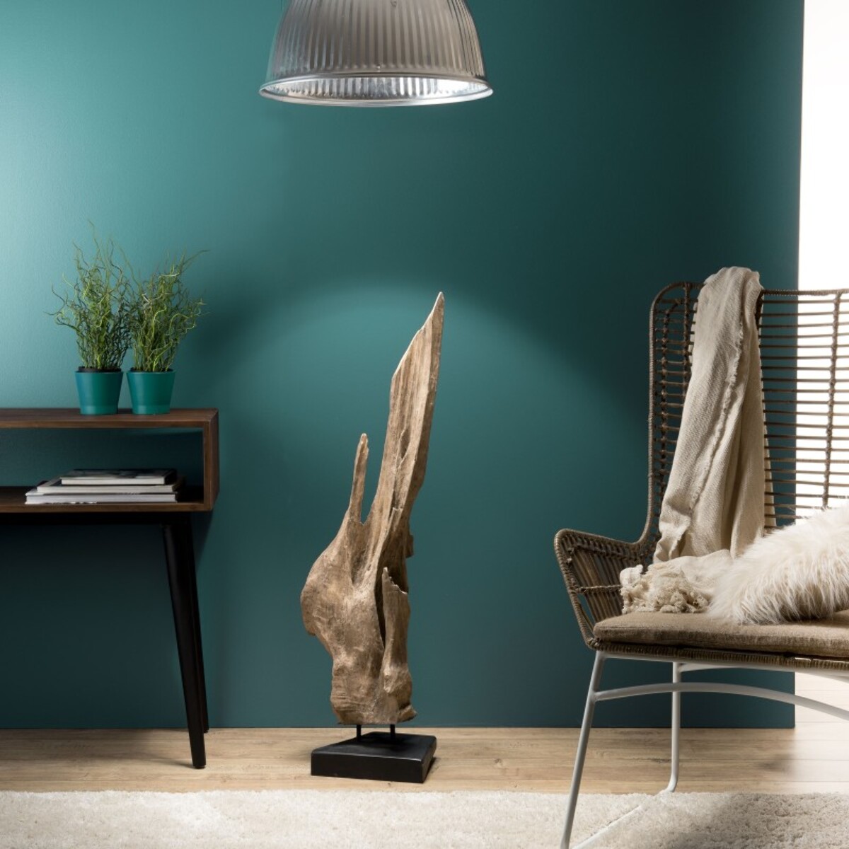 CLARA - Objet décoration bois teck branche naturelle 'M'