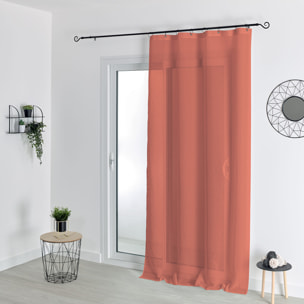 Voilage à anneaux noirs amovibles - Terracotta