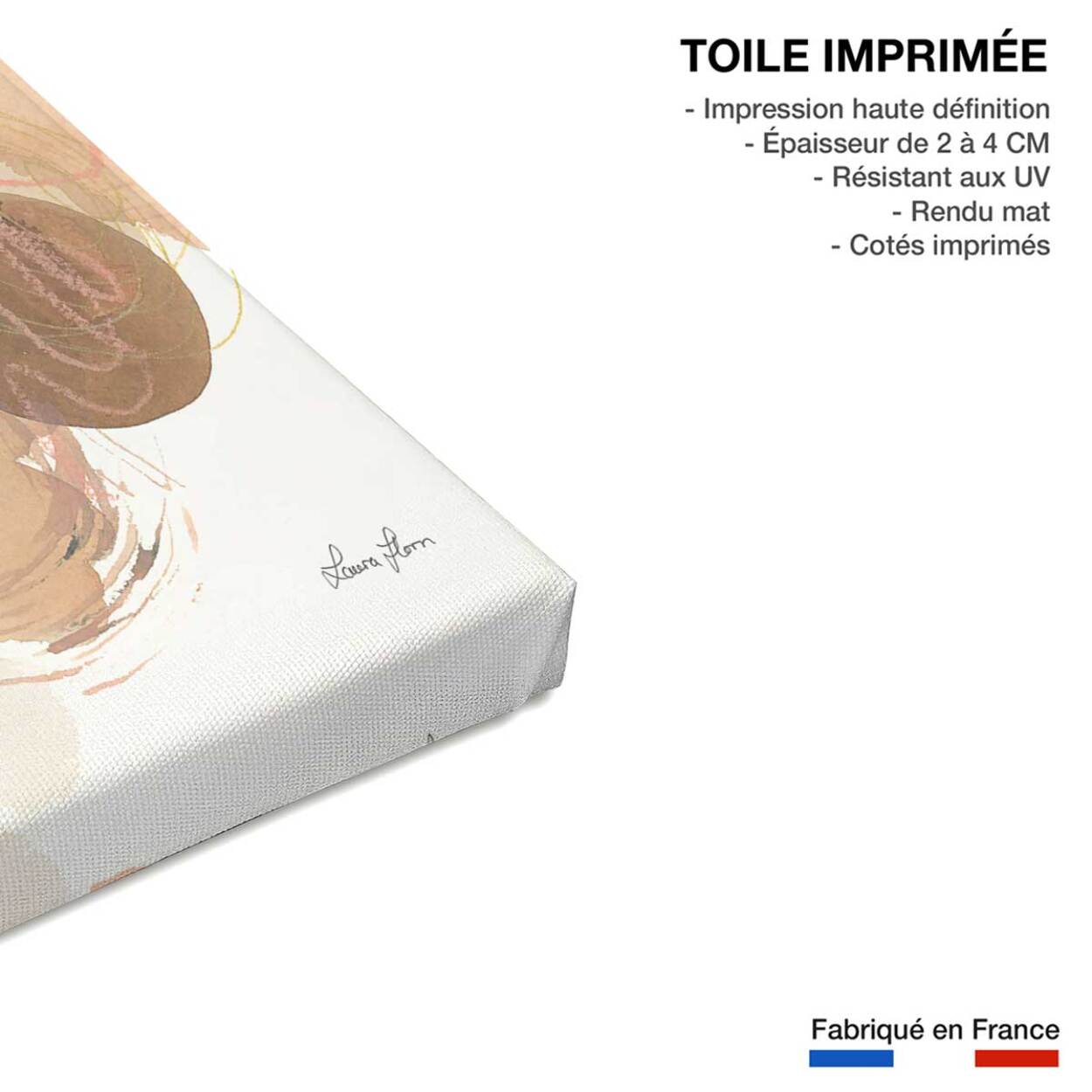 Tableau deco Bonheur floral Toile imprimée