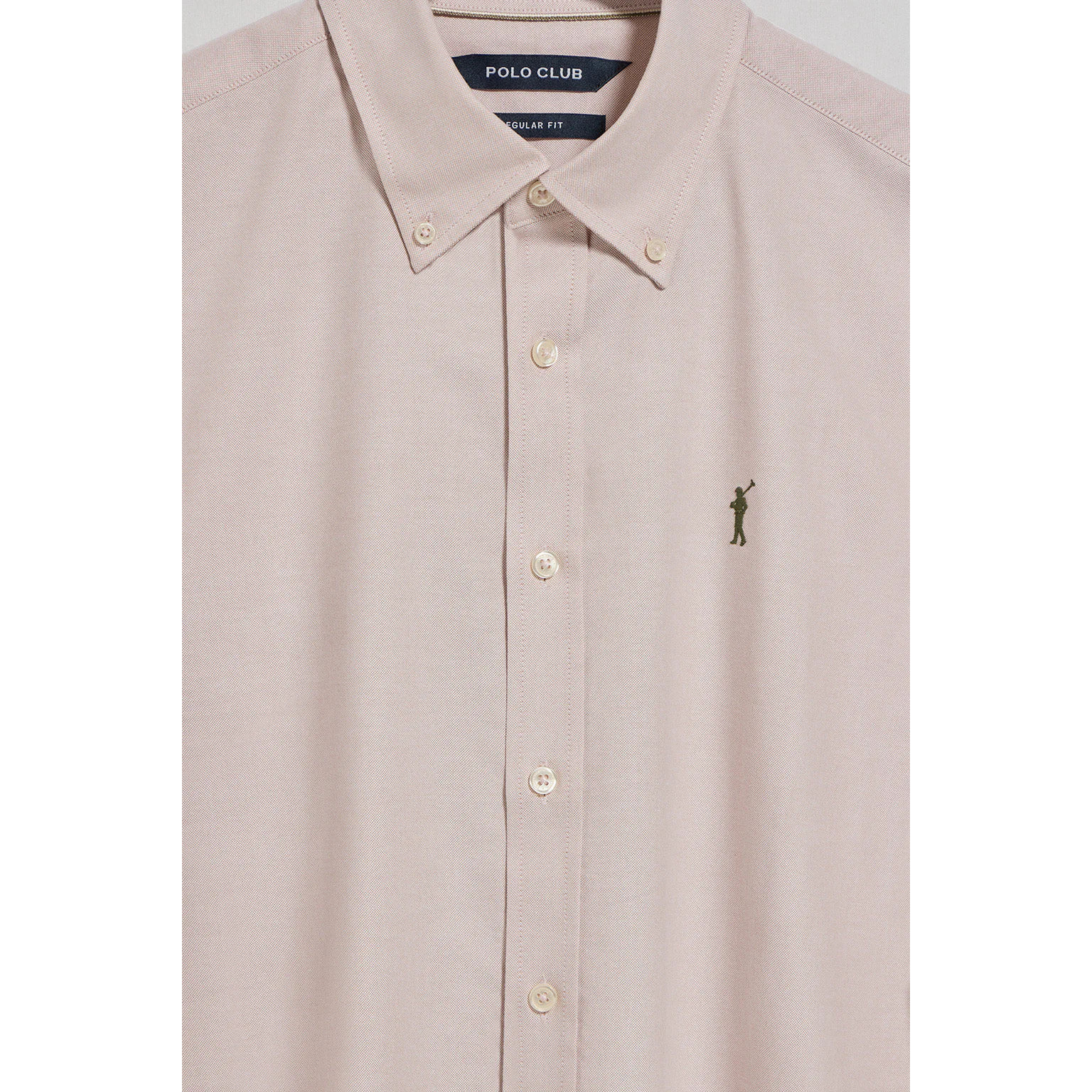 Camicia oxford marrone con logo Rigby Go ricamato