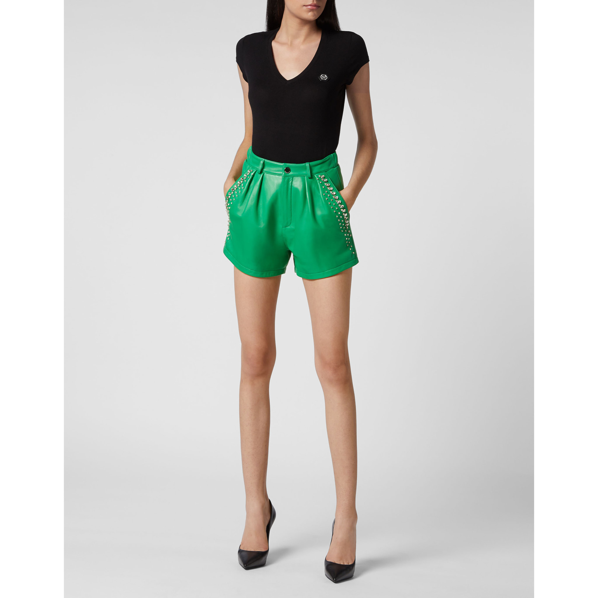 PHILIPP PLEIN Leather Shorts