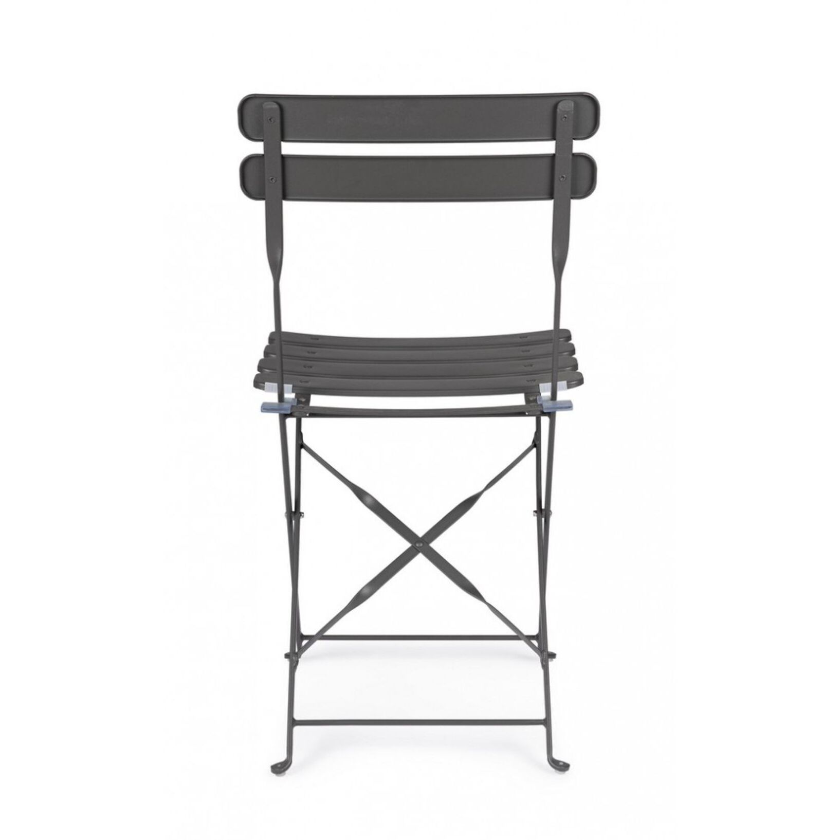 Set di 2 sedie YASMIN in acciaio antracite, pieghevole