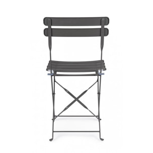 Set di 2 sedie YASMIN in acciaio antracite, pieghevole