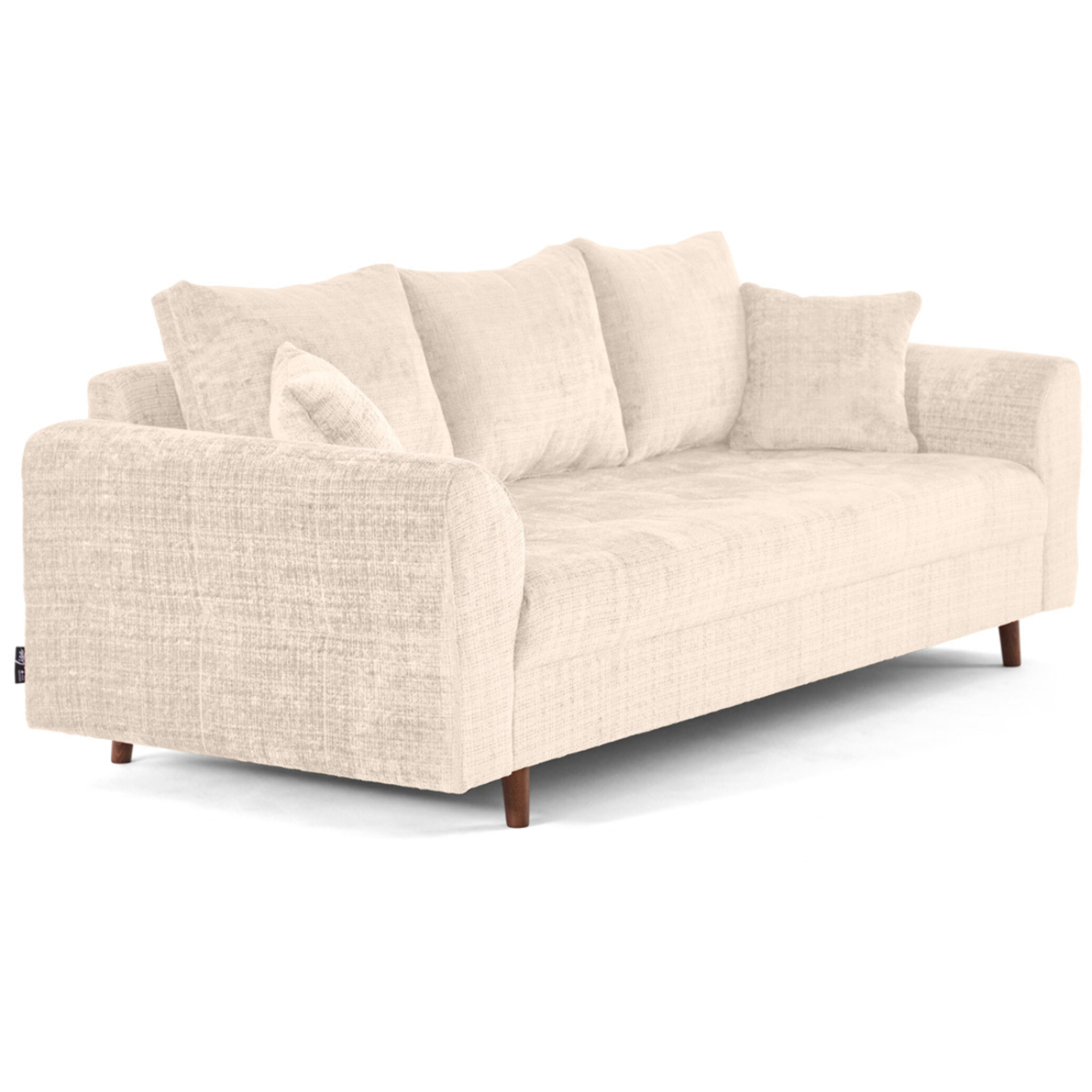 Rune - canapé droit 3 places en velours texturé - Beige