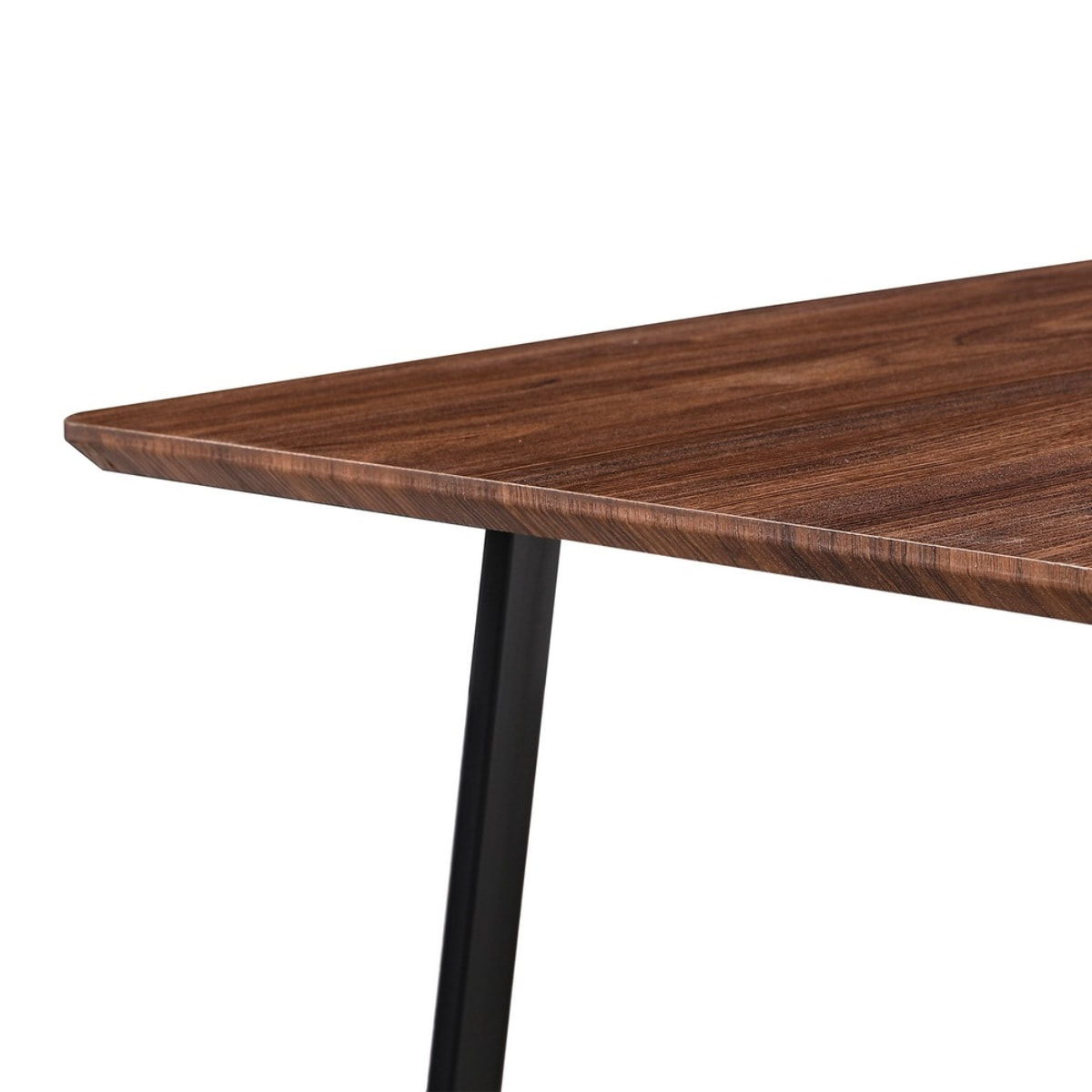 Tavolino salotto basso noce stile industrial con gambe nere 80x50x35 cm - Henry