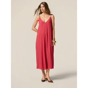 Oltre - Vestido largo de viscosa - Rojo