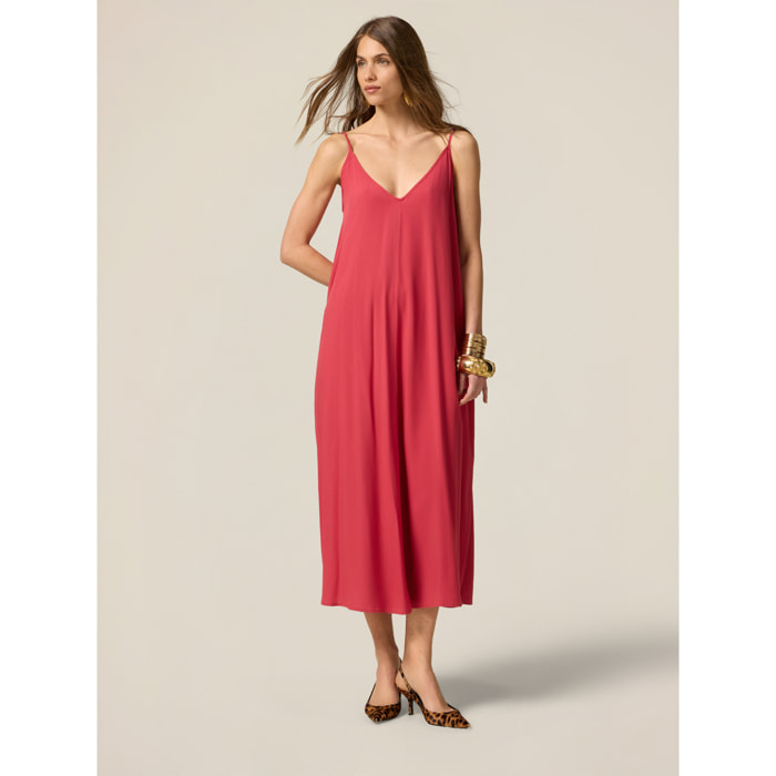 Oltre - Vestido largo de viscosa - Rojo