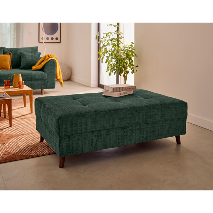 Rune - pouf en velours texturé - Vert
