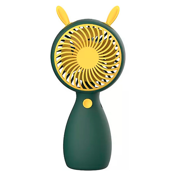 DAM Mini Ventilatore Palmare con Orecchie 13,00x6,00x5,00 Cm. Colore verde