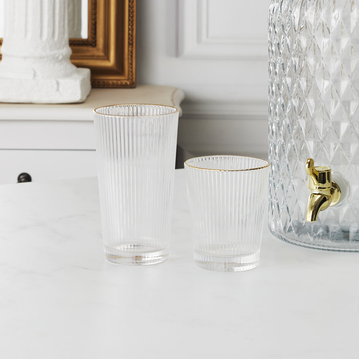 Lot De 6 Verres Stries Liseret Gold 35cl