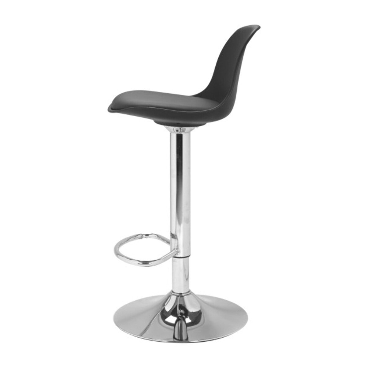Tabourets de bar Karl noirs pied métal réglable - lot de 2