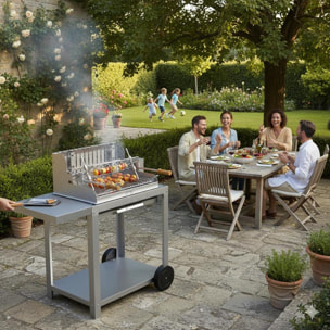 Barbecue Mendy Inox 54*32 Sur Chariot - LE MARQUIER