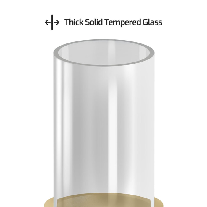 Tito - Caminetto bioetanolo terra 1 bruciatore da 0.4L appoggio acciaio inox vetro temperato tortora