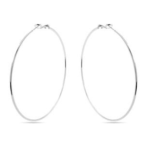 Pendientes de 70mm de diámetro acabados en rodio
