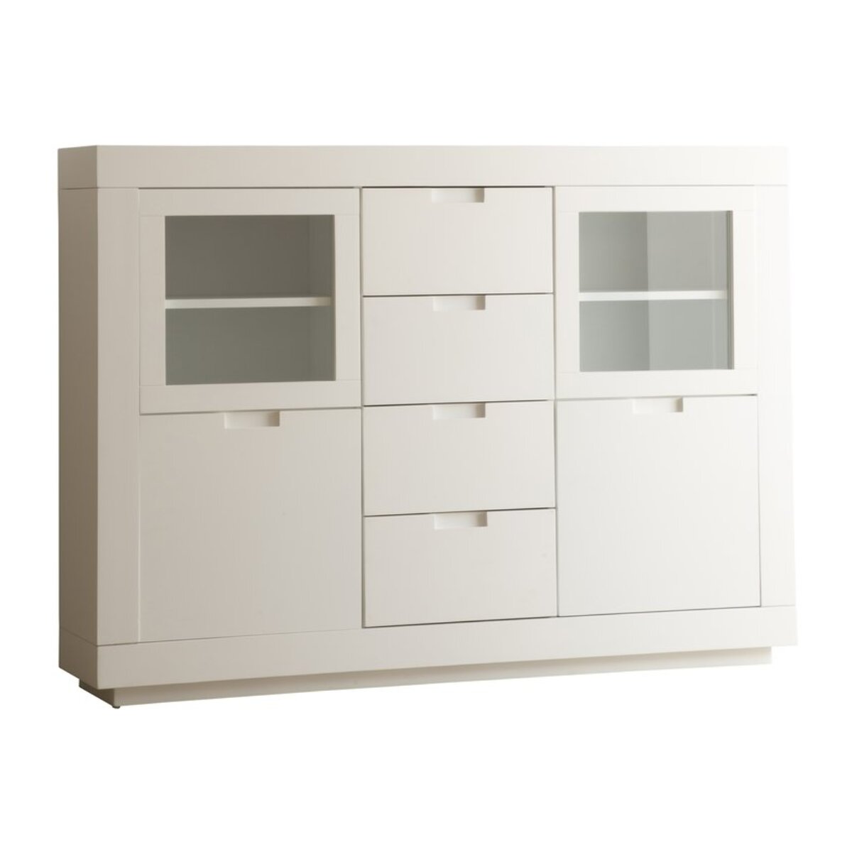 Buffet Sisal -bois massif et panneau de mdf-couleur laqué blanc mat 145 x 105 x 30 cm