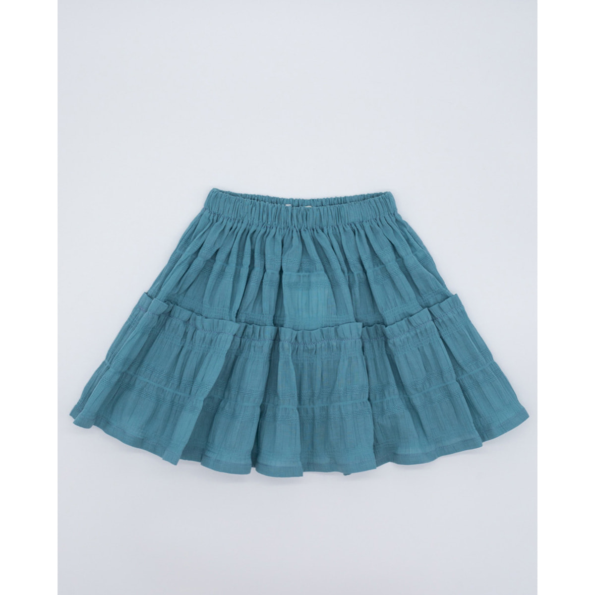 FALDA VOLANTES VOILE ESTRUCTURA AZUL