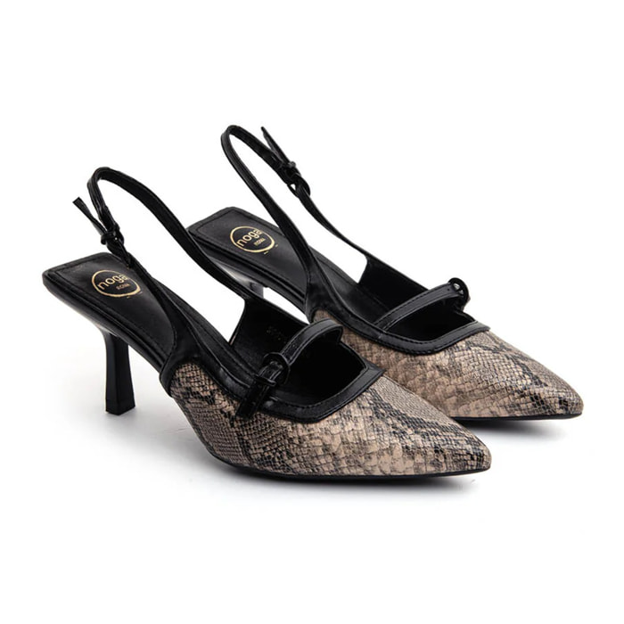 Slingback python-glam - NERO