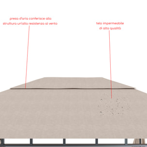 Gazebo Da Giardino 3 x 4 M Con Tende Laterali Richiudibili Struttura In Acciaio Robusto Copertura 180 g/m² Con 4 Teli Laterali Esterno Giardino P
