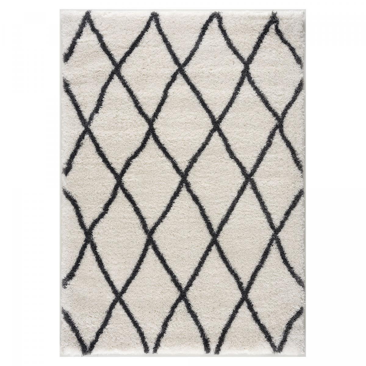 Tapis Shaggy longues mêches et aux motifs traditionnels Berbères