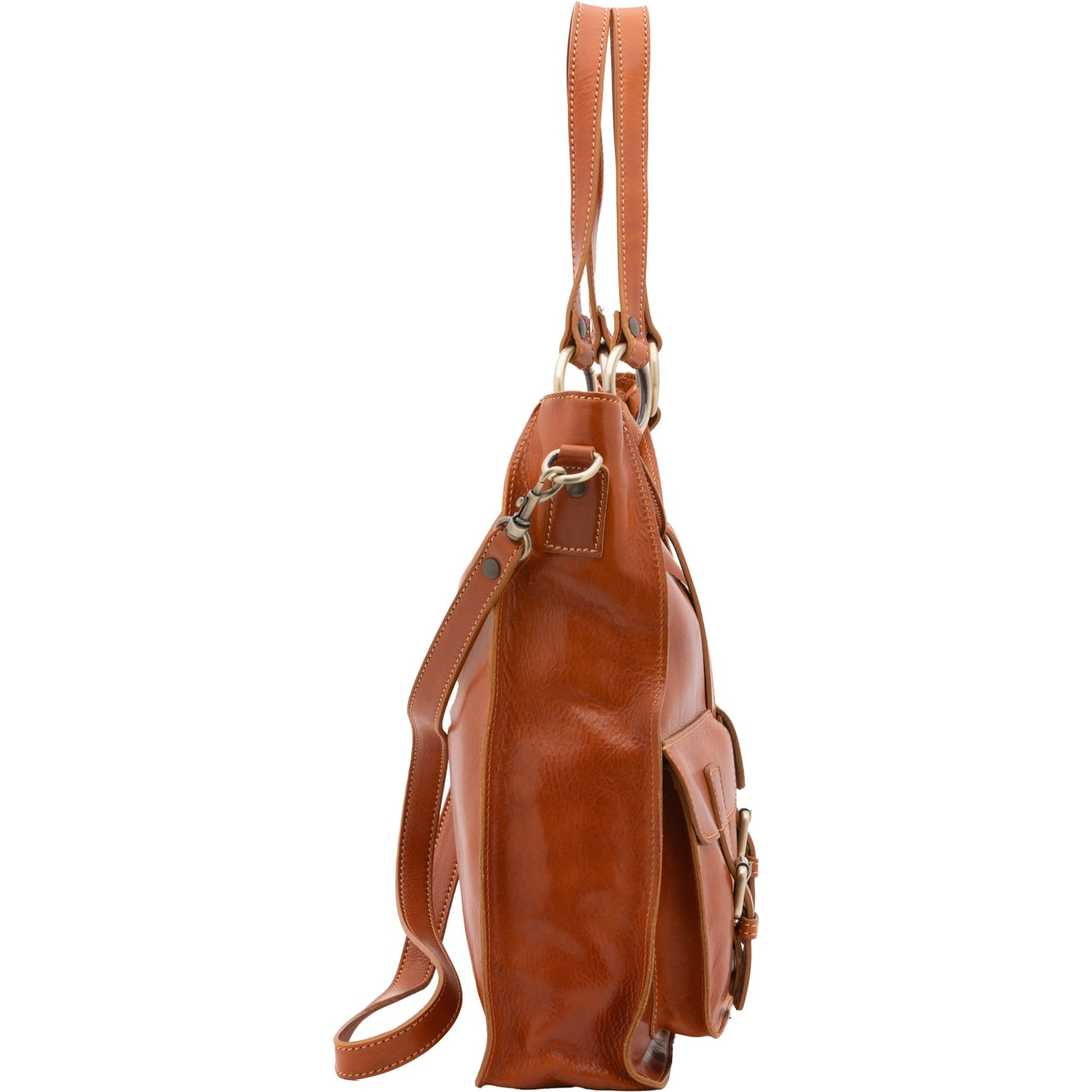 Borsa a spalla da donna - Modello False - Vera pelle - 38.0 x 37.0 x 10.0 cm