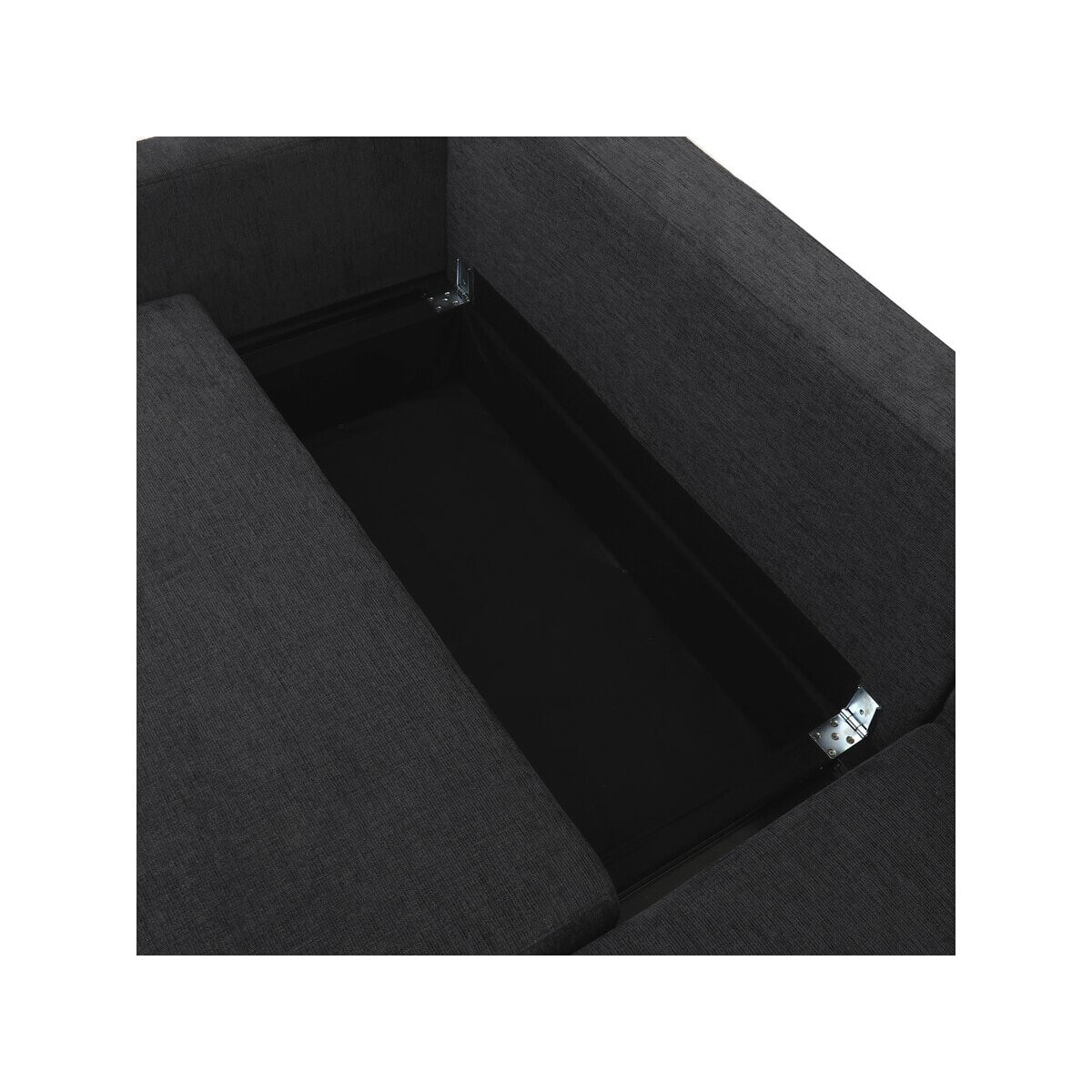 Canapé d'angle convertible/réversible en tissu "Charles" - 3 places - Noir