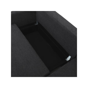 Canapé d'angle convertible/réversible en tissu "Charles" - 3 places - Noir