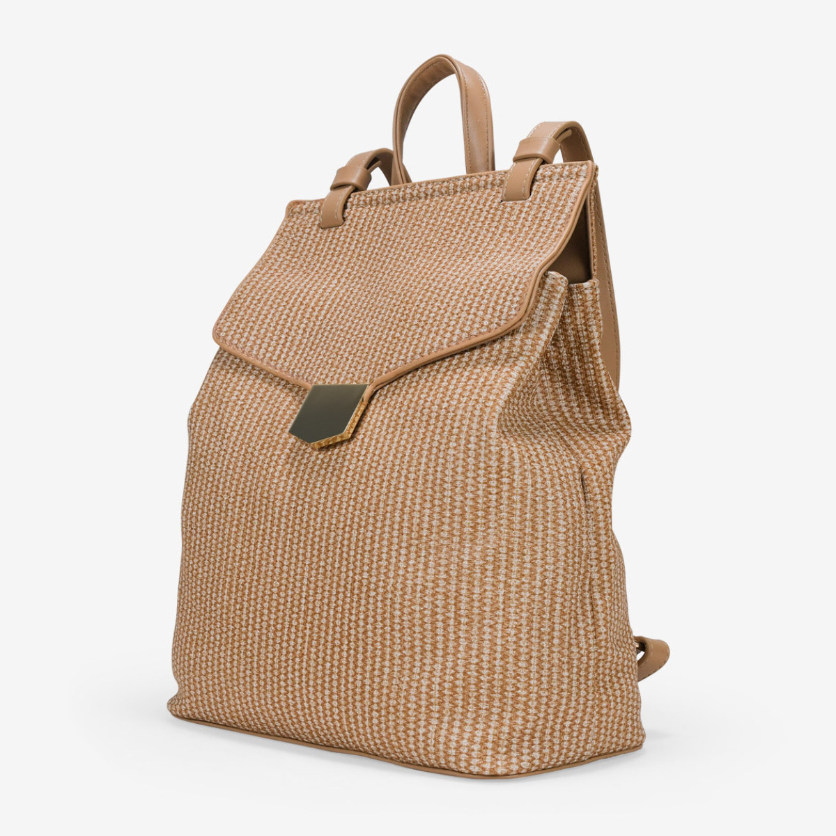 Mochila de vestir tostada con solapa