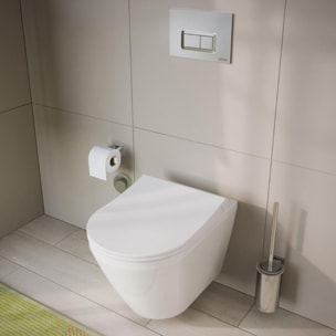 Pack Bati-support Geberit Duofix 112cm + WC sans bride Vitra Integra + Abattant softclose + Plaque blanche