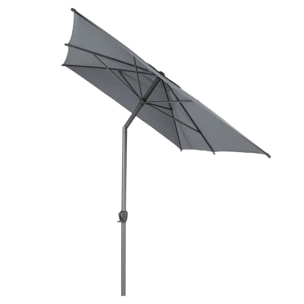 Parasol droit rectangulaire "Loompa" ardoise 3x2m en aluminium