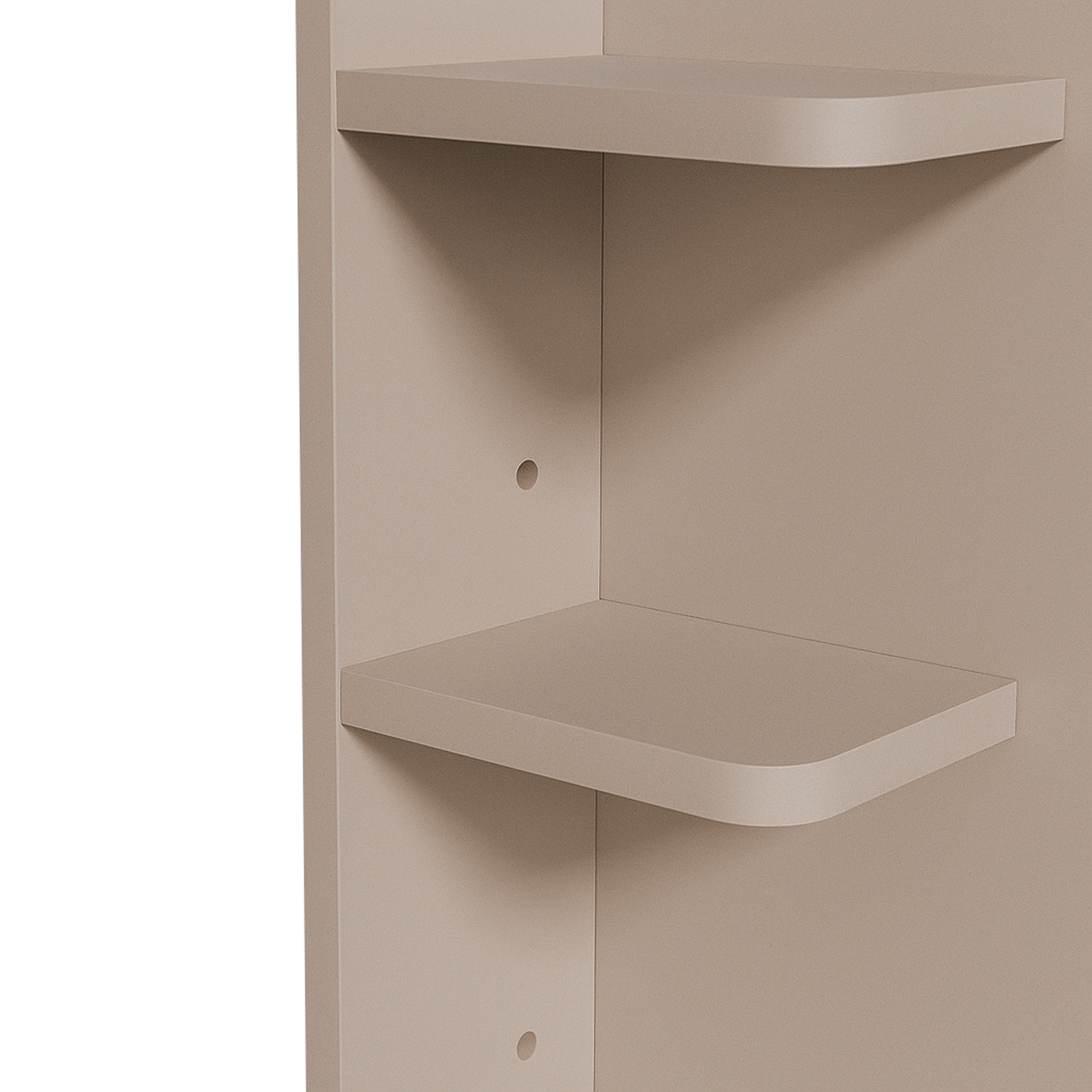 Afrodite - Toeletta Trucco con Luce LED Cassetto 3 Ripiani e Prese Postazione Make Up in Legno Tortora