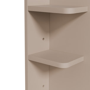 Afrodite - Toeletta Trucco con Luce LED Cassetto 3 Ripiani e Prese Postazione Make Up in Legno Tortora