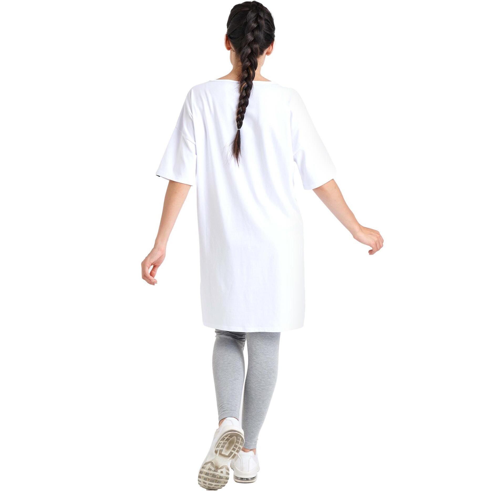 Camiseta maxi de manga corta de mujer brillante