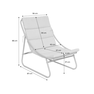 Fauteuil relax acier (lot de 2) EDENA