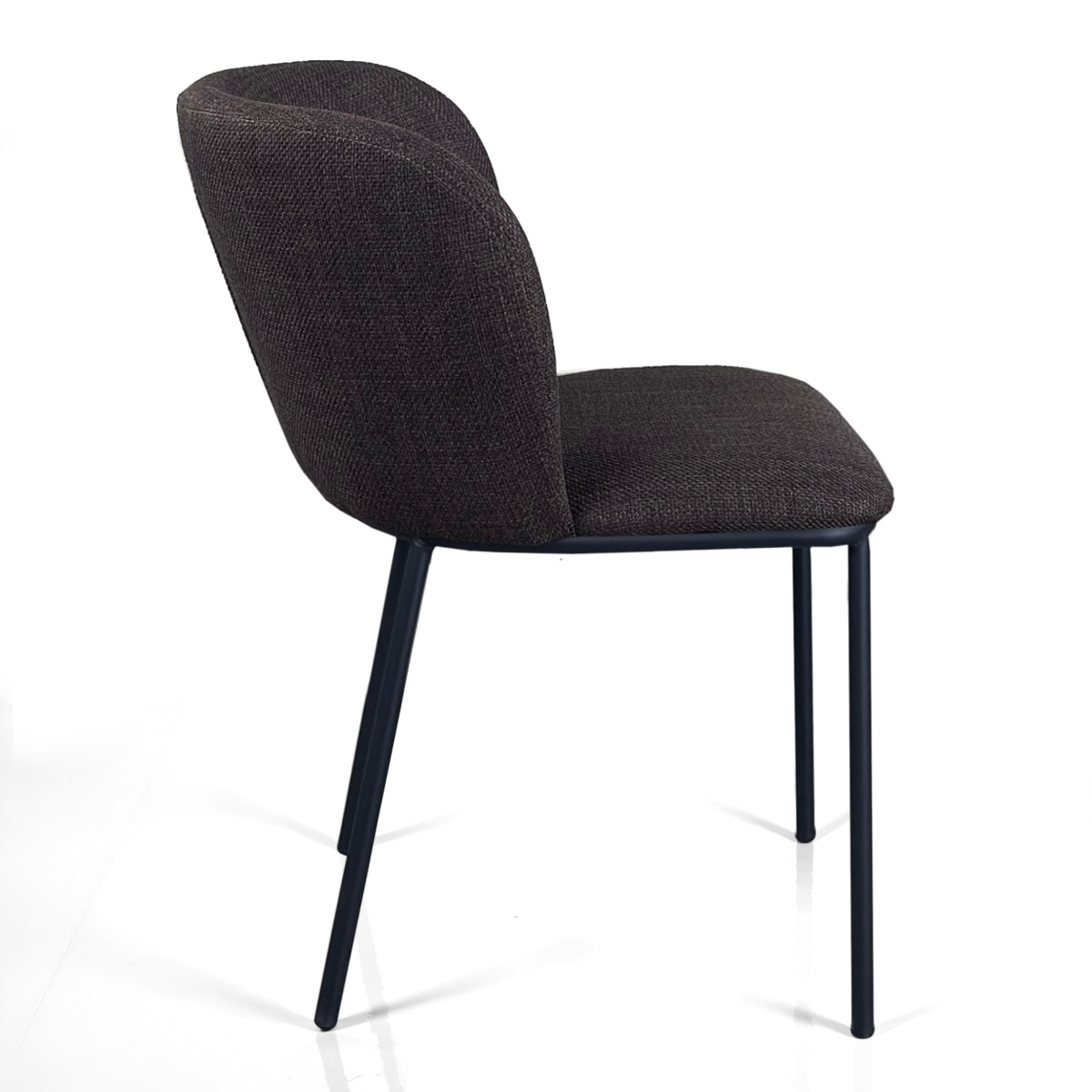 Lot de 4 chaises de salle à manger Tomasucci NENE', en tissu, marron foncé, marron, 60 × 56 × 76 cm