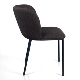 Lot de 4 chaises de salle à manger Tomasucci NENE', en tissu, marron foncé, marron, 60 × 56 × 76 cm