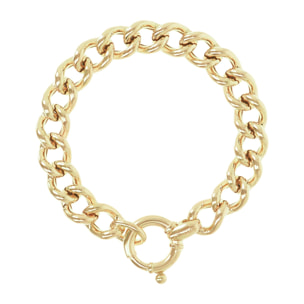 Bracciale in Argento 925 placcato Oro Giallo 18Kt con Maxi Maglia Grumetta Lucida