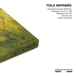 Tableau paysage bouleaux et coquelicots Toile imprimée