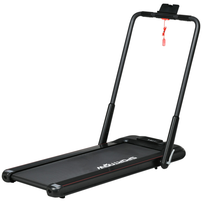 2 en 1 Cinta de Correr Plegable Cinta de Andar Velocidad 12 km/h Superficie de Carrera 36x105 cm Control Remoto Pantalla LED y Ruedas para Fitness en Casa 135x65x106 cm Negro