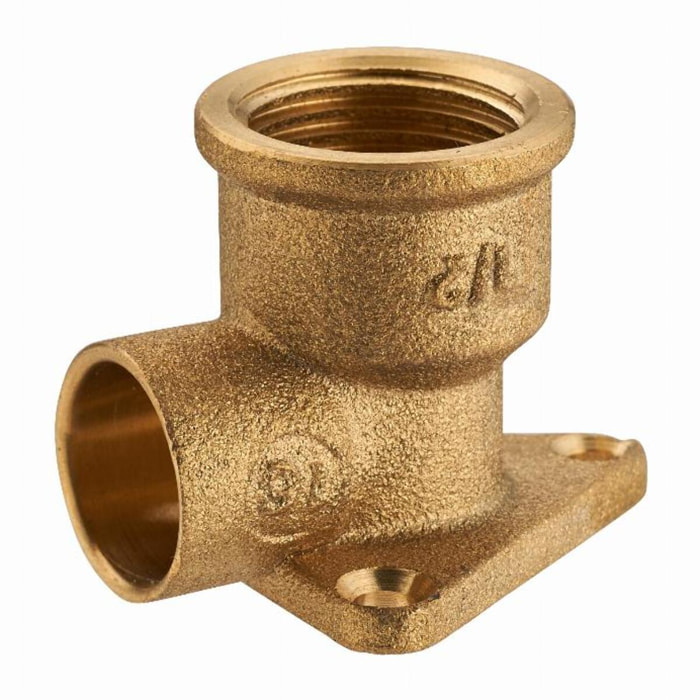 Coude applique laiton à visser femelle F1/2' (15x21) NOYON & THIEBAULT - à souder - Ø 14 mm - 819-1514L1
