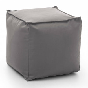 Pouf Aron, Pouf multifunzione, Poltroncina relax in tessuto imbottito, 100% Made in Italy, 45x45h45 cm, Grigio