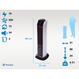 Rafraichisseur d'air par évaporation à débit élevé avec ioniseur