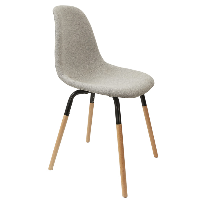 Chaise Scandinave Tissu Gris Clair Phenix