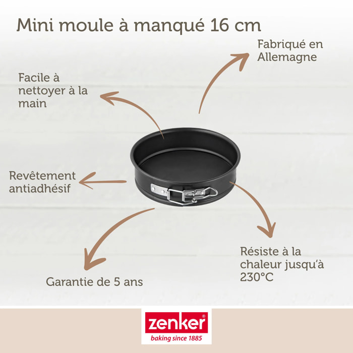 Lot de 2 moules à manqué à charnière 16 cm Zenker Spécial Mini